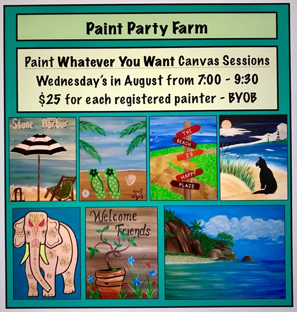7:00 - 9:30pm Public Whatever You Want Wednesday Paint Session $25 (BYOB)