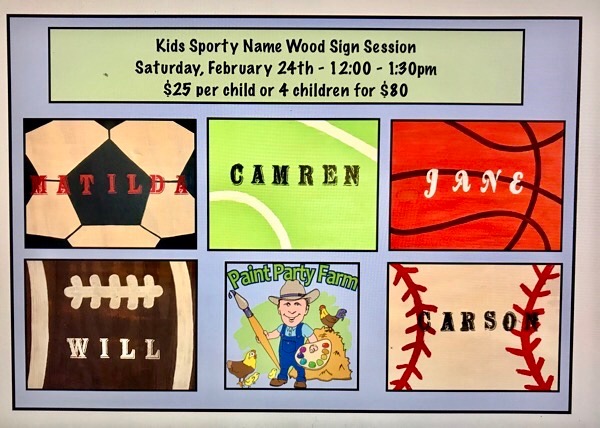 12:00 - 1:30pm Kids Sporty Names Wood Session