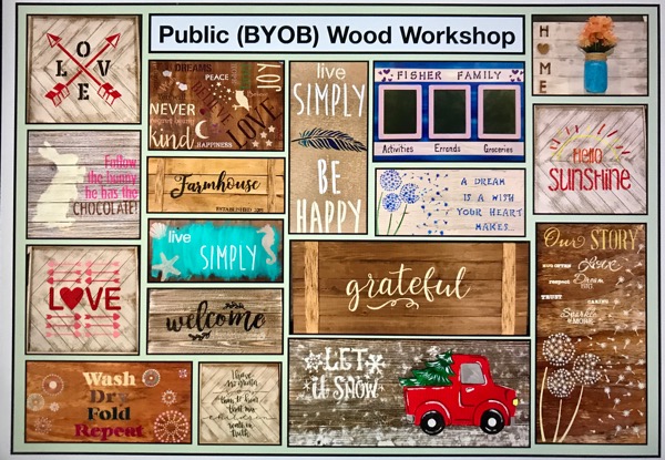 6:00 - 9:00pm Bryanna’s Wood Sign Session