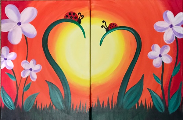 10:00 - 12:00am Mother and Daughter/Son Paired Canvas ~ Two for $30
