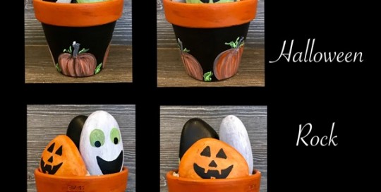 Halloween Rock Planters