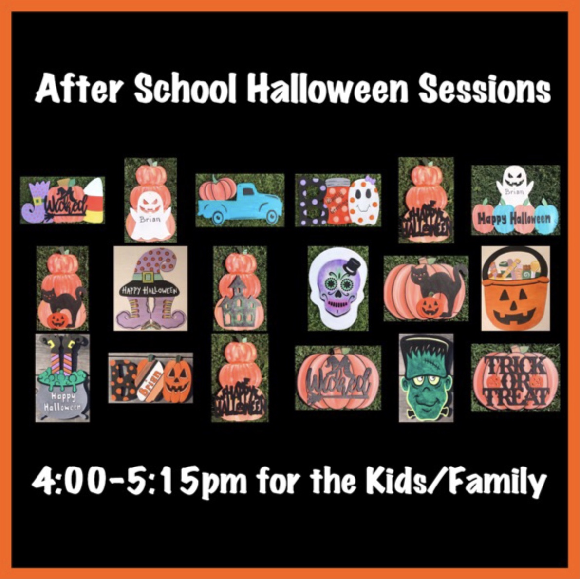 4:00 - 5:15pm Kid's (K - 8) After School Halloween Wood Session