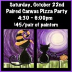 4:30 - 6:00pm Mom/Dad and Me Paired Halloween Canvas and Pizza Party ~ Two for $45