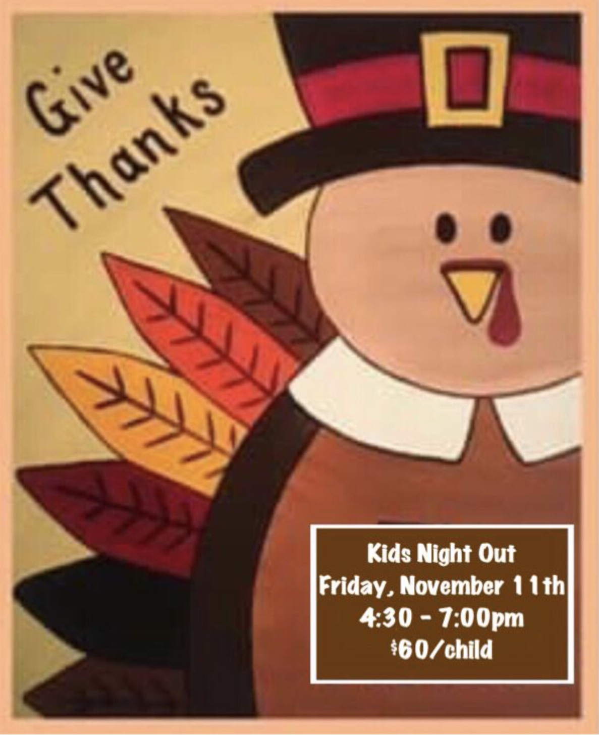 4:30 - 7:00pm Kids Night Out ~ Fall Fire Pit Session (Pizza, Painting, and S’mores)