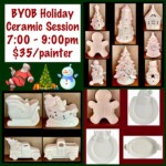 7:00 - 9:00pm Public Sip and Paint ~ Holiday Ceramic Session (BYOB) $35